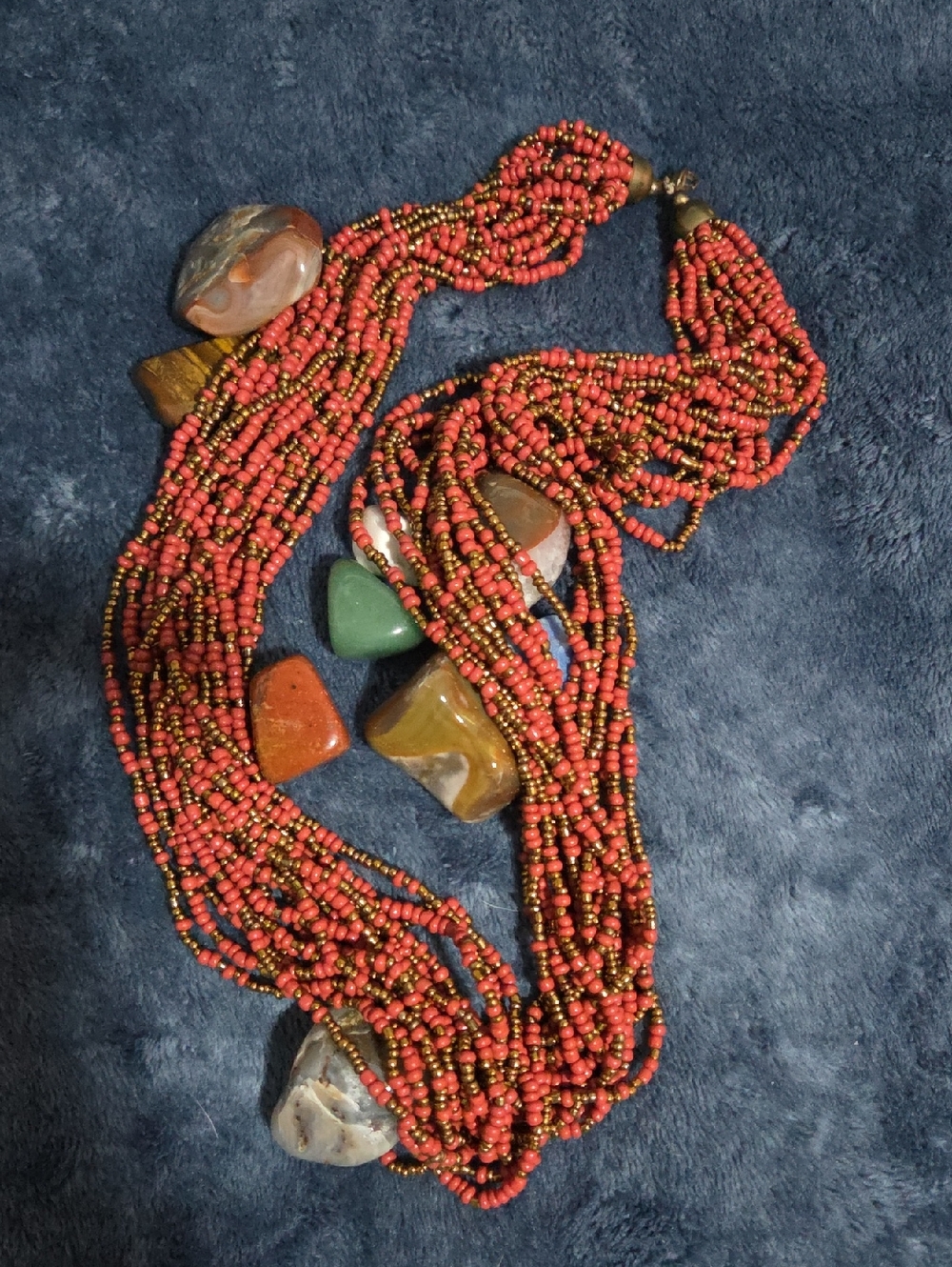 Vintage Multi-Strand Seed Bead Necklace.